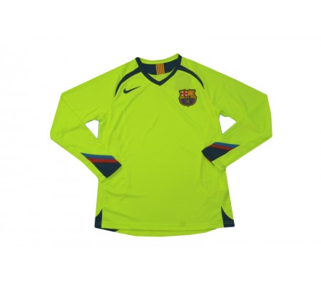 Barcelona 05/06 Away Green Long Sleeve Soccer Jersey